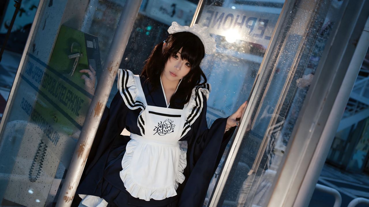 蝉时w – 和风女仆 写真图包 [66P]-玩图志