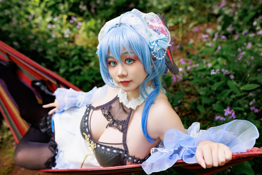 暴力画质巅峰！阿雪雪 – 原神甘雨女仆：99P 6V 记录最震撼的白衣反差-玩图志