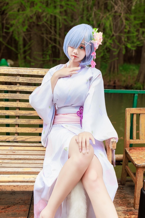 蓝色鬼族的温柔！阿雪雪 – 蕾姆和服：79P 3V 记录最唯美的京都幻梦-玩图志