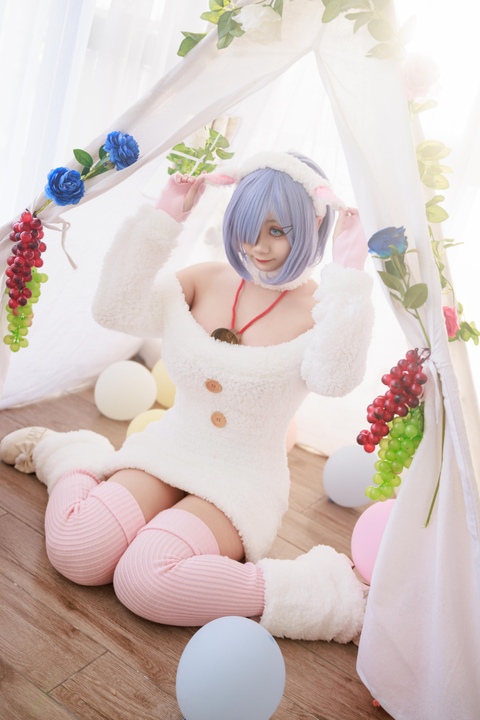 软萌暴击！阿雪雪 蕾姆小羊：77P 6V 记录蓝色鬼族最治愈的绒毛幻想-玩图志