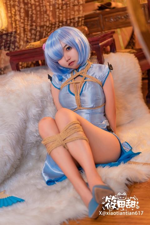 筱田甜 · 旗袍蕾姆cos｜30P · 东方元素中的角色重组-玩图志