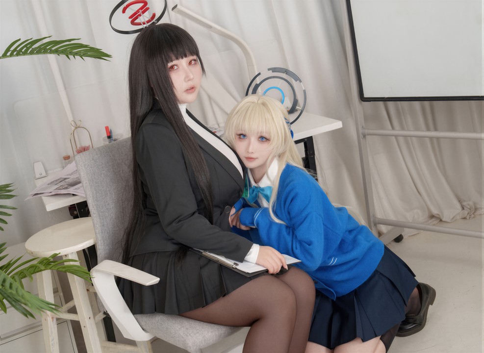 Rioko凉凉子 & KANEKO咔喵 · 蔚蓝档案飞鸟马时 & 调月莉音｜110P-743MB-玩图志
