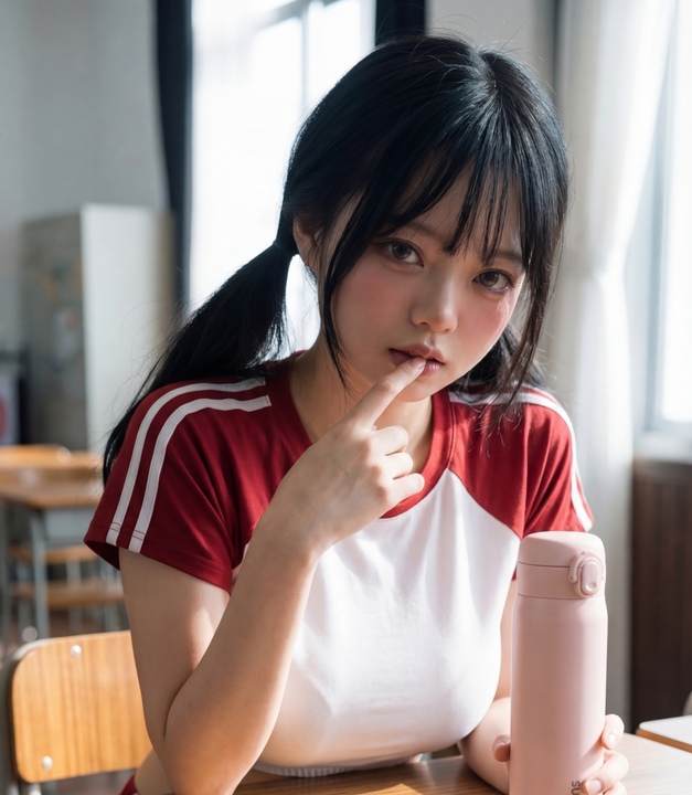 玉靥姬 - 体操服｜25P 体育馆灯卡在群青镶边的那秒，她把白袜穿成课后空教室的元气私语-玩图志